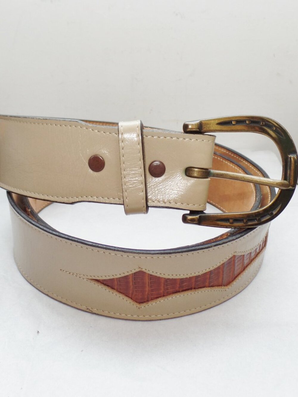 Tony Lama Belt Gold Label Alligator Lizard Size 42
